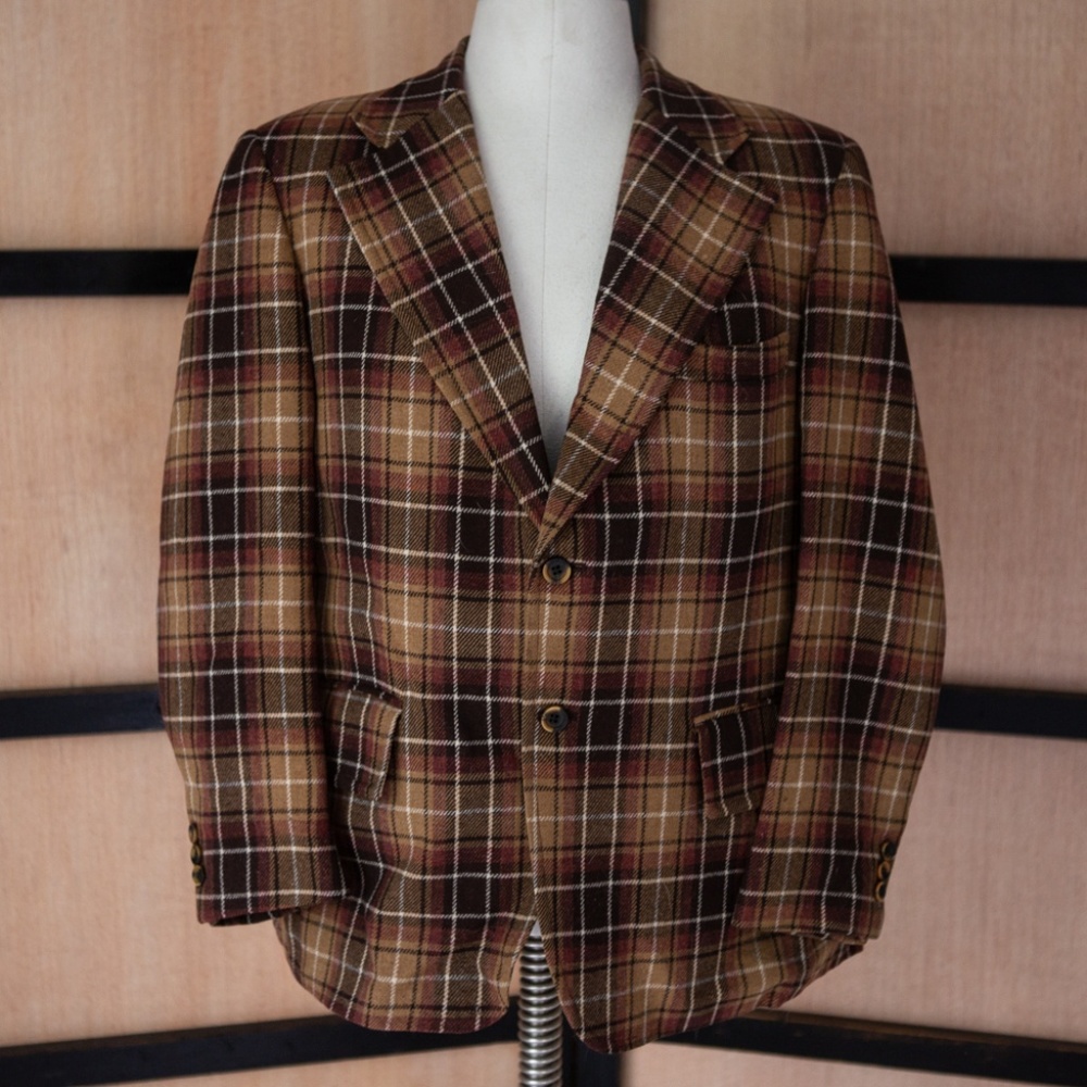 Vintage Hipster Plaid Sport Coat